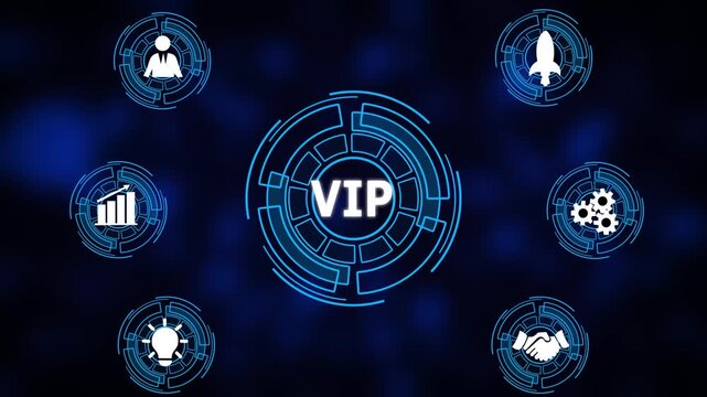 Vip. Business, Technology, Internet and network concept. Digital technology background.