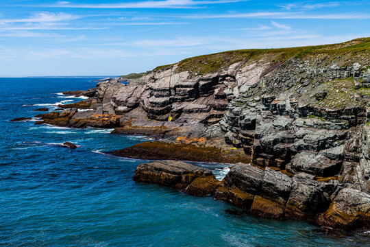 Rocky cliffs at Mistaken Point Unesco site Avalon Peninsula Newfoundland