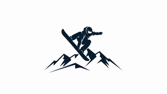 Snowboarder performs aerial trick over jagged mountain peaks