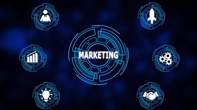 Marketing. Business, Technology, Internet and network concept. Digital technology background.