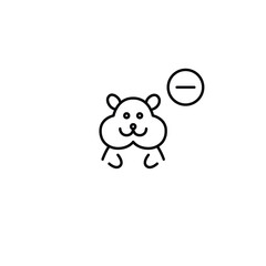 Fototapeta premium Hamster and minus. Animal or pet care unavailable. Pixel perfect, editable stroke vector icon