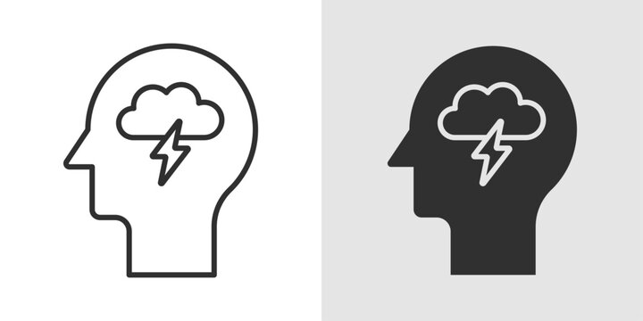 Panic Attack Icon representing sudden episodes of intense anxiety, acute stress, emotional distress, mental health awareness, and support for coping with panic and anxiety disorders.