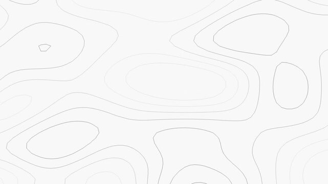 Animated topographic map contour lines moving on a white background, representing abstract elevation and landscape patterns