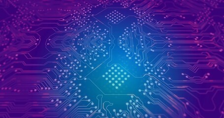 Glowing hexagonal pad cluster radiating cyan core light in abstract digital art, conductive traces © vectorfusionart