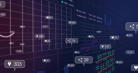Market dashboard display updating on dark screen from live data and badges, showing trends