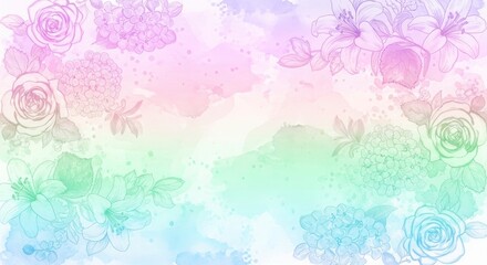 Pastel floral background with roses.