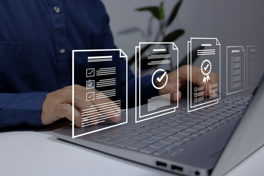 Business checking and review audit documents, focusing the financial audit and budget audit, regulatory compliance, and internal audit strategies for accurate business management