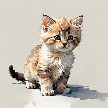 座りポーズがキュートなラガマフィンの子猫