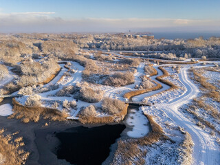 Aerial View Kromslootpark Under Blanket