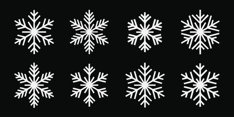 Snowflake logo elements set