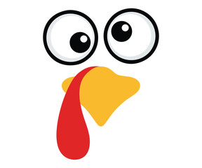 Obraz premium Funny cartoon turkey face graphic design element