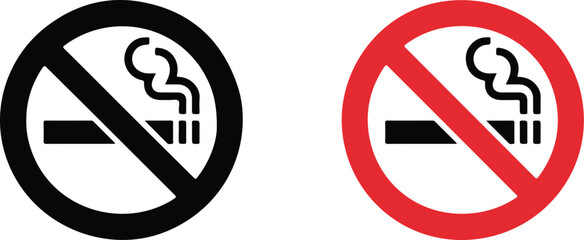 No smoking prohibition icons set © Icon Stock