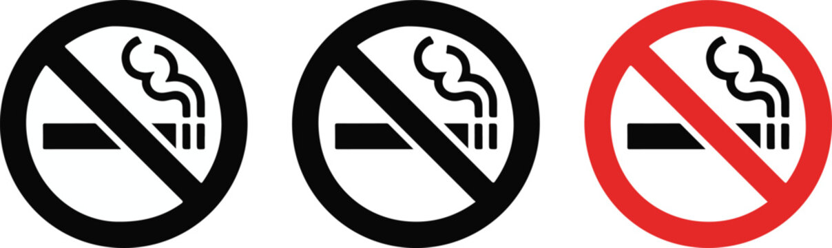 No smoking circle slash symbol pack