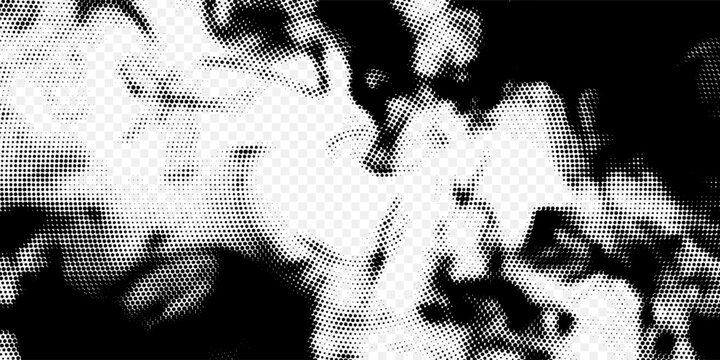 Black halftone concentric circle texture. Rippled repeating sound wave ring wallpaper. Dotted radial gradient background. Vector rasterized backdrop for vibration  epicenter  target  radar signal