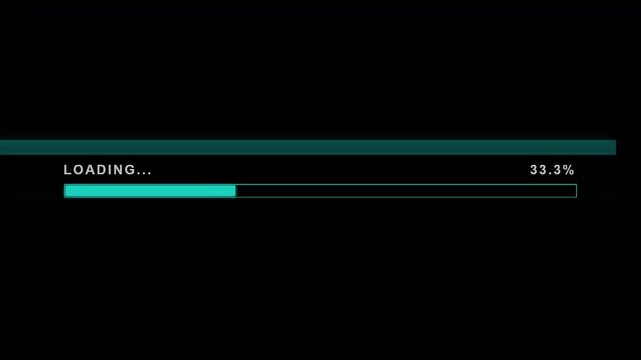 Loading Progress Bar with Percentage Counter &ndash; Digital Process Waiting Animation.