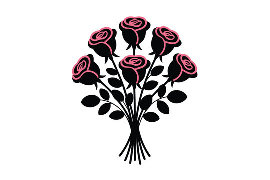 Black Rose with Pink Accents, elegant romance concept