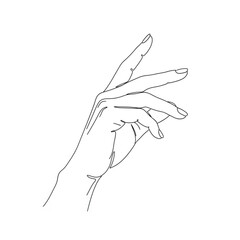 Obraz premium A minimalist line art illustration of a hand with fingers curled inward