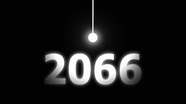 Bright Idea Lighting Up 2066 &ndash; Futuristic New Year Concept Symbolizing Innovation, Hope, Strategy and Forward Thinking Success.