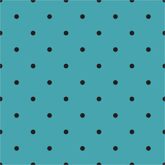 Tile vector pattern with black polka dots on green background