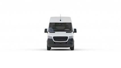 Front View of Large White High Roof Cargo Van Isolated © muhammedali