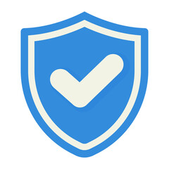 Security Shield Checkmark Flat Vector Icon, Data Protection and Cyber Security Illustration Symbolizing Safety, Privacy Protection and Secure Network Technology