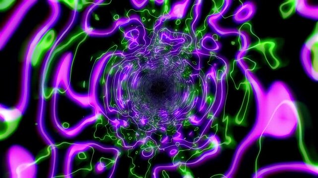 Rotating Psychedelic Warp Tunnel Abstract Techno Seamless 4K VJ Loop