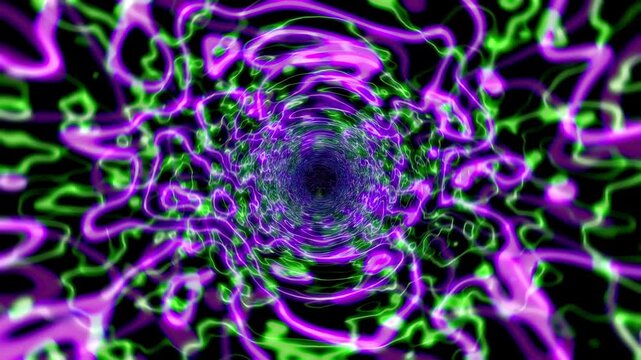 Psychedelic Warp Tunnel &ndash; Abstract Techno Seamless 4K VJ Loop
