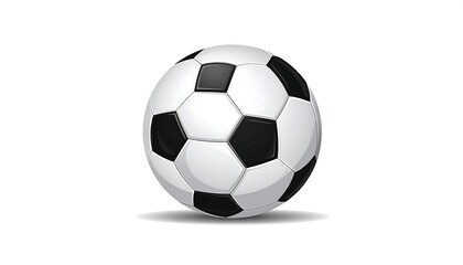 Fototapeta premium A 3D rendered soccer ball, a classic design with black and white pentagons and hexagons, isolated on a white background with subtle shading