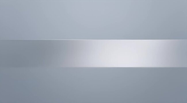 A minimalist composition of soft gray tones and a bright silver horizontal plane