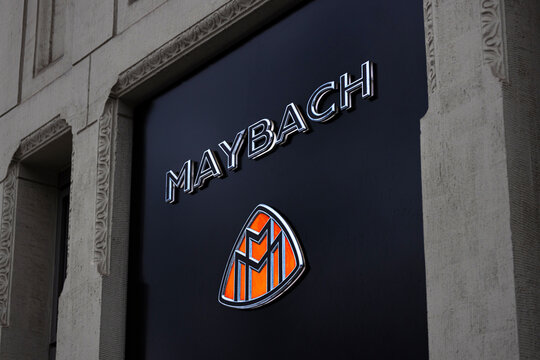 berlin, berlin, germany - 06 02 2026: a maybach store sign