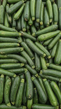 Full Frame of Zucchini Packed Closely Together Vegetable Background
