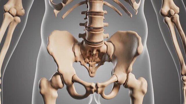 human skeleton pelvis and hip bones anatomy illustration