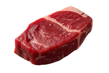 Fototapeta premium Raw beef steak cut displaying fresh red meat and marbling, ready for gourmet cooking on transparent background
