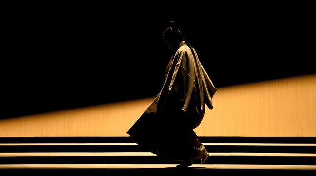 noh. A Noh theater performer in an elaborate costume on stage. event programs, museum guides, cultural reports, designed for cultural heritage projects and event programs, used by devops engineers.