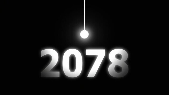 Bright Idea Lighting Up 2078 &ndash; Futuristic New Year Concept Symbolizing Innovation, Hope, Strategy and Forward Thinking Success.