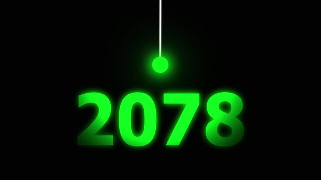 Green Idea Lighting Up 2078 &ndash; Futuristic New Year Concept Symbolizing Innovation, Hope, Strategy and Forward Thinking Success.