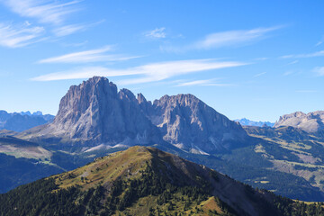 Obraz premium Alpe di Siusi seen from Seceda ride