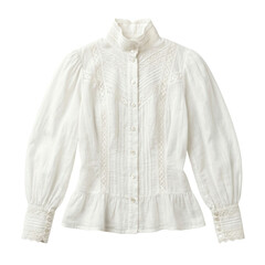 Fototapeta premium Vintage white lace victorian style high neck blouse