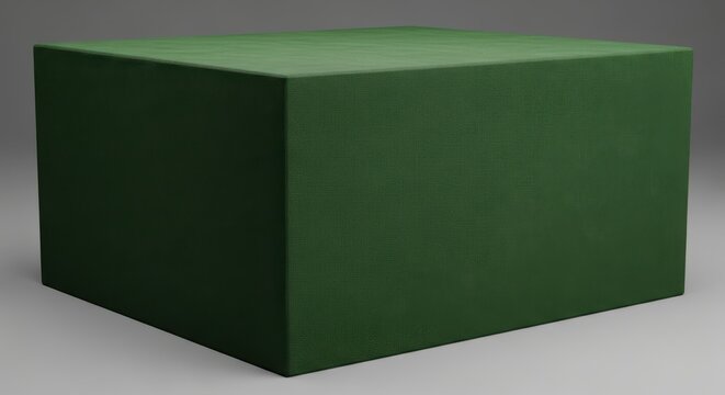 A dark green rectangular block or cuboid object rendered against a gray background