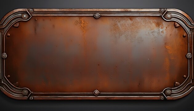 old rusty metal sign elongated shape metal frame