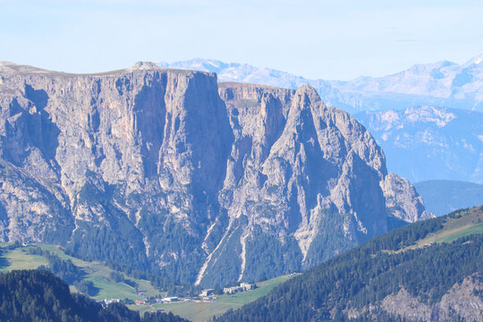 Dolomites panorama from Seceda telecabin