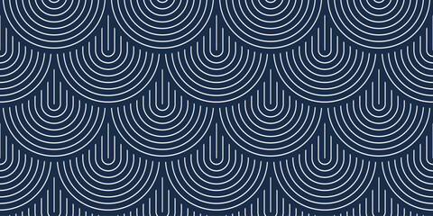 Dragon skin seamless pattern, vector abstract background of reptile or fish scales, also look like roof tiling or architecture element. © Sylverarts