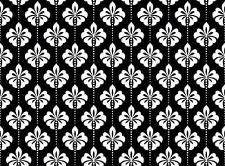 Fototapeta premium Flower geometric pattern. Seamless vector background. White and black ornament.