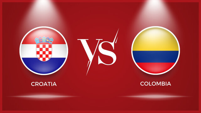 croatia vs colombia flag use for uefa european play off world cup 2026 template banner design.