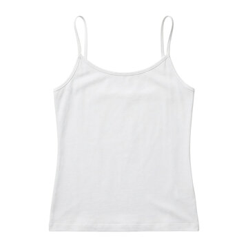 Basic white cotton camisole with thin straps