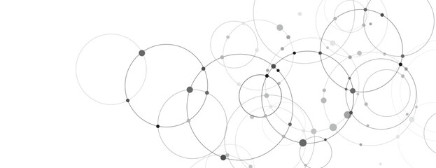 Circular vector network illustration with dots and lines forming a complex web © Leonid