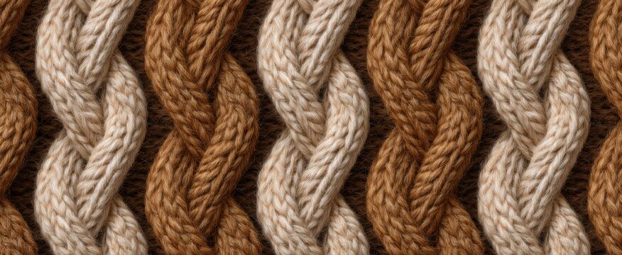 cotton cable-knit sweater pattern featuring rich earthy tones and detailed textile texture in autumn background