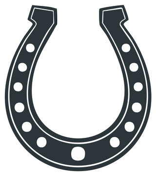 Silhouette of a horseshoe isolated on white background