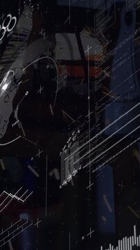 Vertical video: HUD fading triggers bench robotic arm revealing, data lines sliding to show status