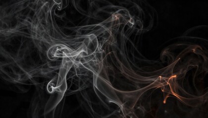 Obraz premium Abstract Swirling Smoke Wisps on a Dark Background.
